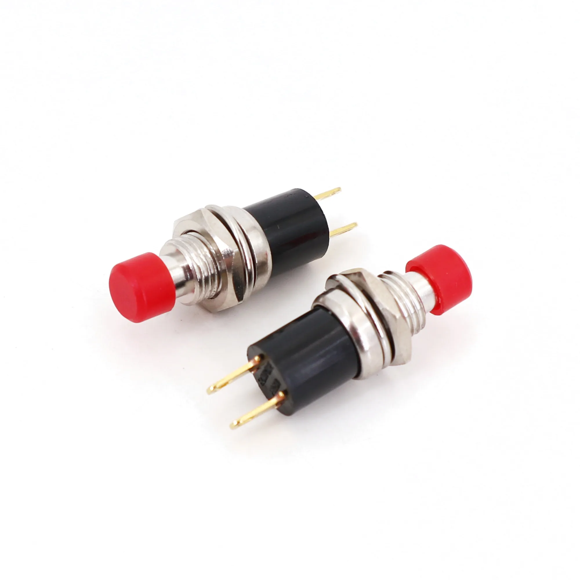 5Pcs Honyone PB05-A Red Cap 2Pin ON-OFF Self-Locking 7mm Panel Mount Mini Push Button Switch Normally Open 1A/125VAC