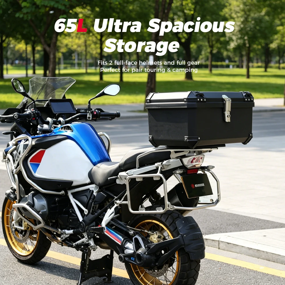 KEMIMOTO 45L/65L Motorrad-Topcase Universeller ABS-Kunststoff-Koffer Motorrad-Heckbox für Motorräder Abnehmbarer Koffer mit Schloss – Detail 10
