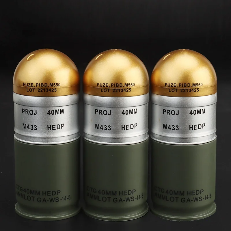 3pcs M433 Dummy Grenade Set M433 Cannon Storage Model Outdoor CS Props Cannon Decoration Film and Television Props Military Fans