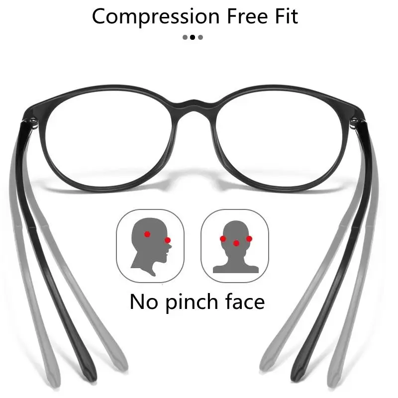 Ultraleichte TR90 Runde Fassung Progressive Multifokal-Lesebrille für Männer und Frauen Anti-Blaulicht Alterssichtbrille Runde Brillenfassung – Detail 6