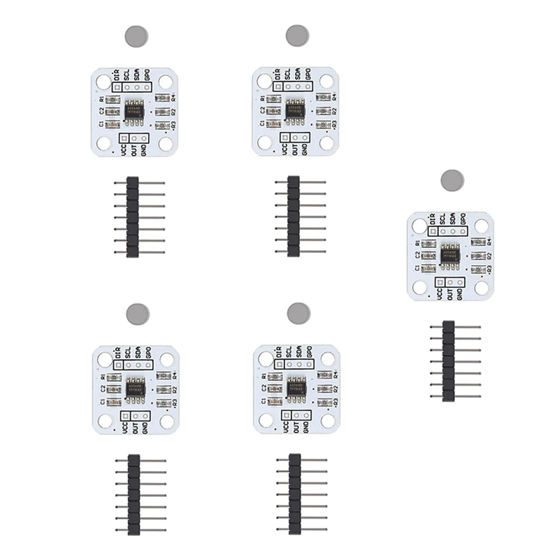 Encodeur magnétique AS5600, 5 pièces, Module de capteur de mesure d'angle à Induction magnétique 12 bits, haute précision