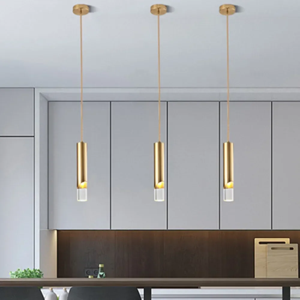 Modern Simples LED Pendant Light, Copper Gold Chandelier, Sala de jantar, Quarto, Cabeceira, Restaurante, Escadaria, Bar, Casa