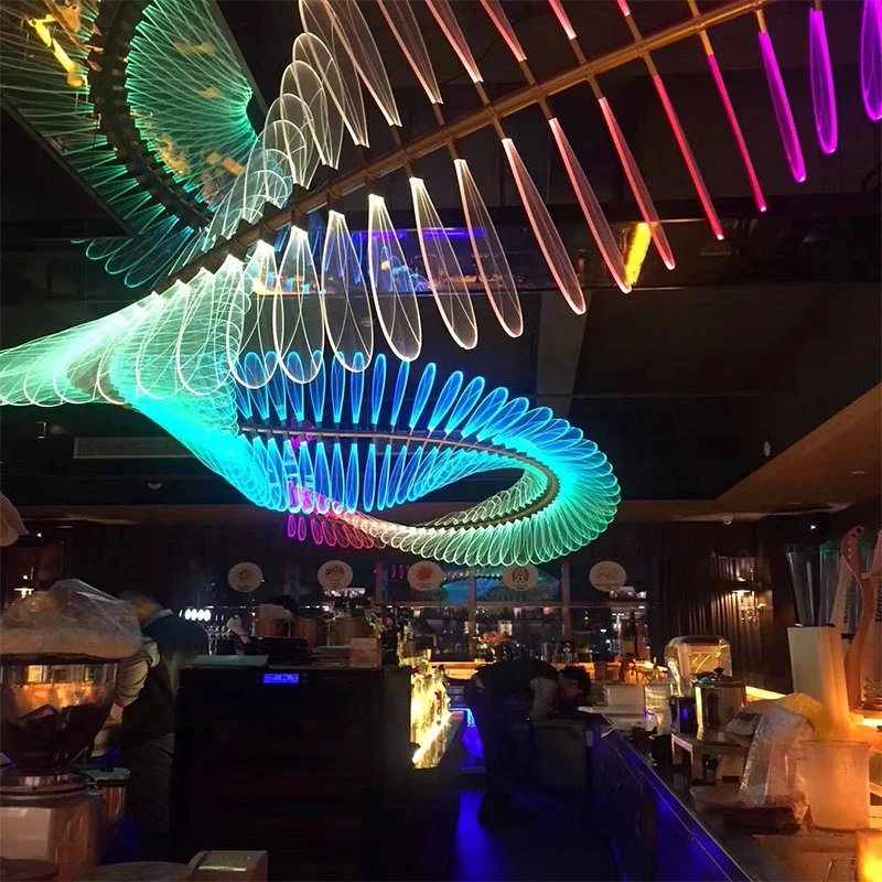 Customized Clear Acrylic Leaf  Rotating Iron Material Special-Shaped for Bar  s s