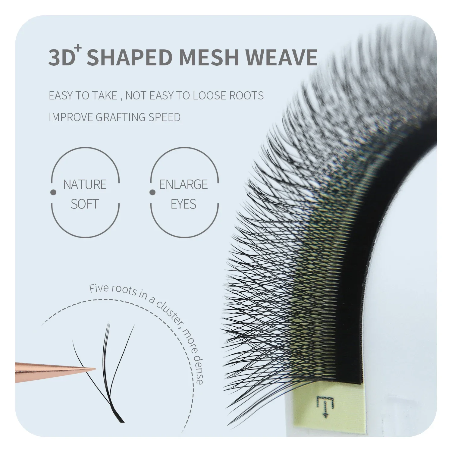 ANNAFRIS 3D W Three Core Eyelash Extension Natural Soft 3D W Shape Premade Volume Fans Clover False Lashes