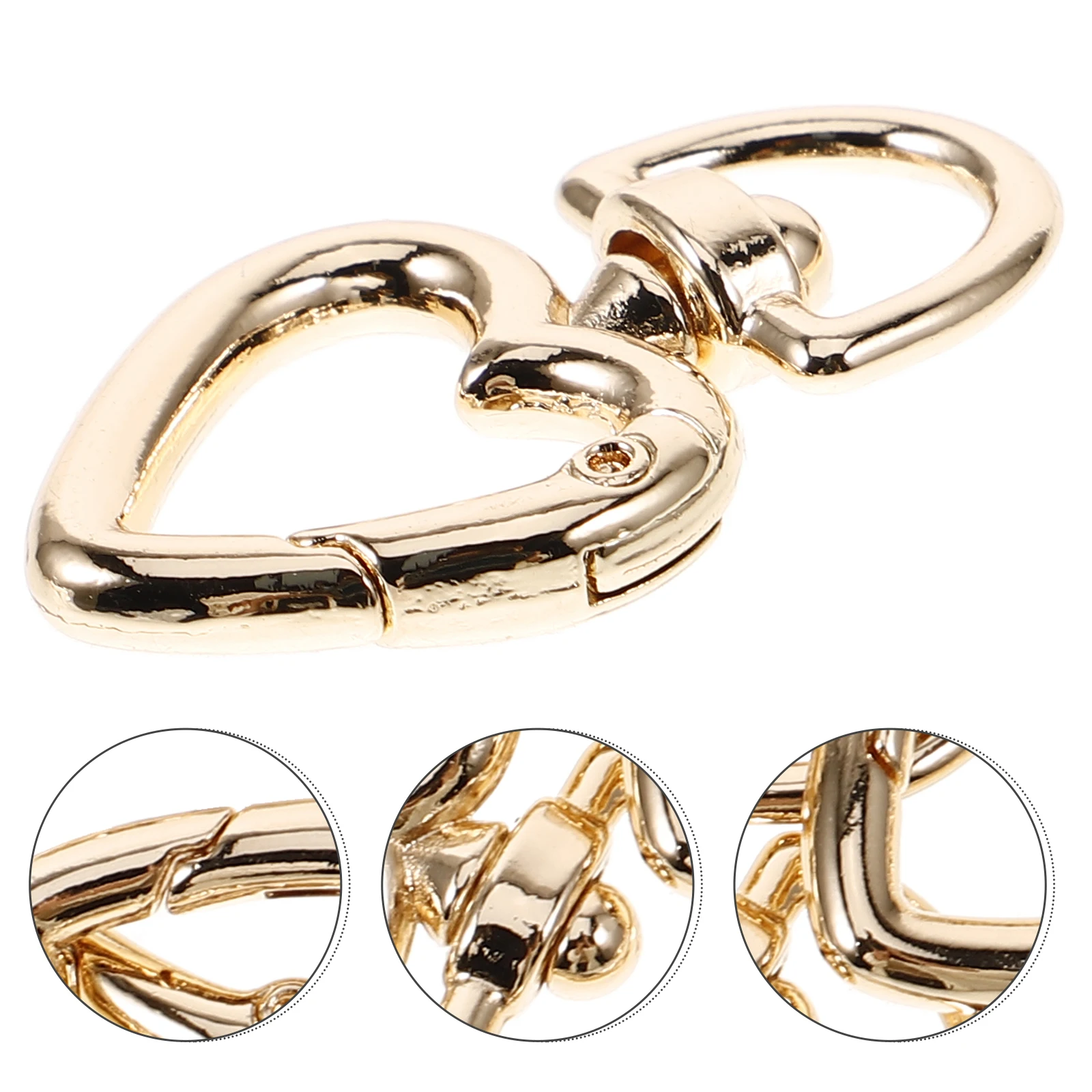 10pcs Heart Keychain Buckle Spring Clasp Spring Buckle For Craft Metal Locking Carabiner for Craft Backpack DIY Accessories