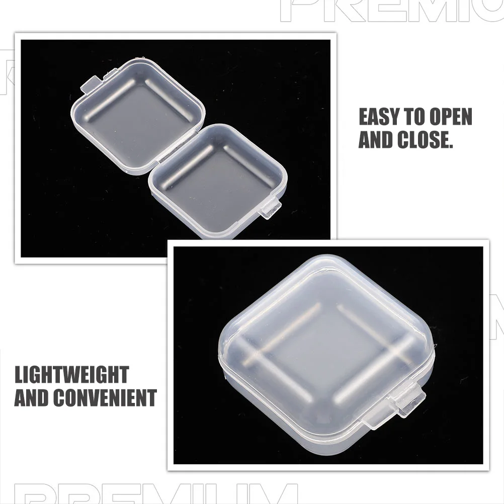 

100pcs Mini Storage Boxes Jewelry Box Clear Plastic Small Containers Bead Organizer Lightweight Durable Easy Open