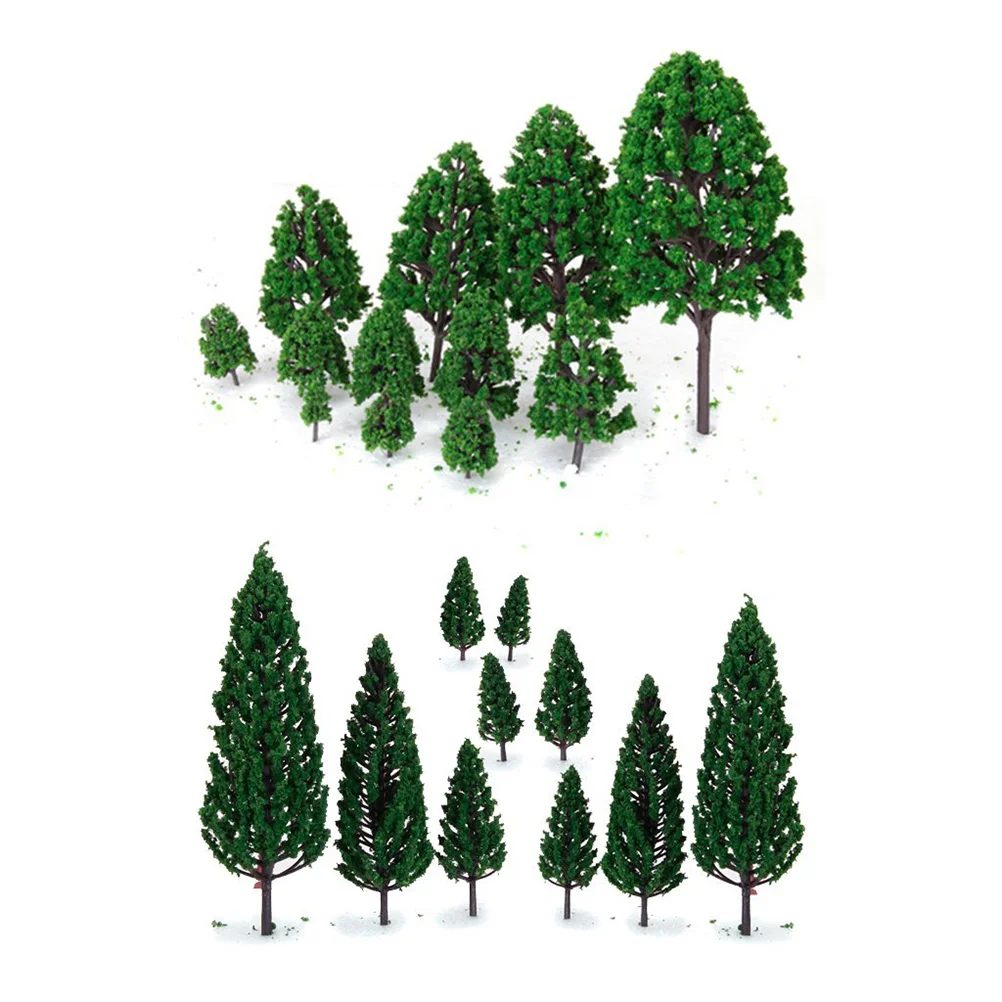 22 Pcs Railway Model Train Miniature Terrain Accessories Trees Architectural Scale Forest Scenery Landscape Border Supplies