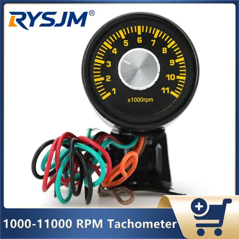 Car Meter Tachometer RPM Gauge 1000-11000 RPM Meter Adjustable RPM Shift Light For 4/6/8 Cylinder RPM Tacho Meter Accessories