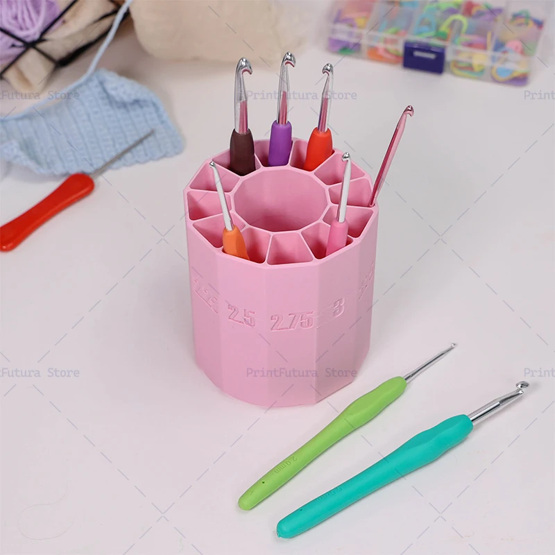

Rotating Knitting Needle Organizer Holder Stand 3D Printed Hand Knitted Enthusiasts' crochet Storage Box