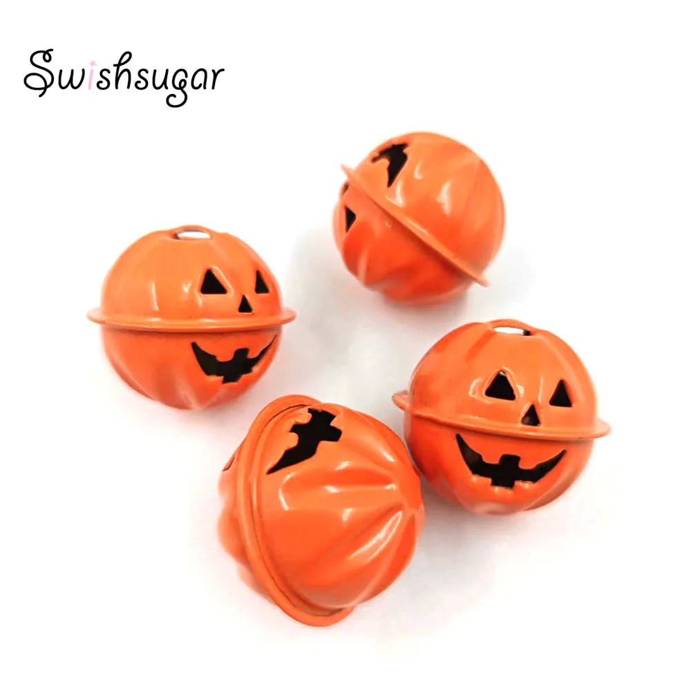 Pumpkin Bells Halloween Enamel Metal Jingle Bell Charms Pendant Christmas Tree Home Party Decor DIY Accessories