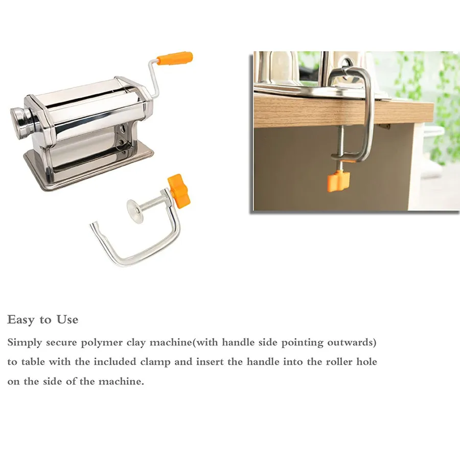Stainless Steel Rubber Clay Machine Manual Noodle Press Rolling Dough Machine Hand Cranked Household DIY Clay Tool