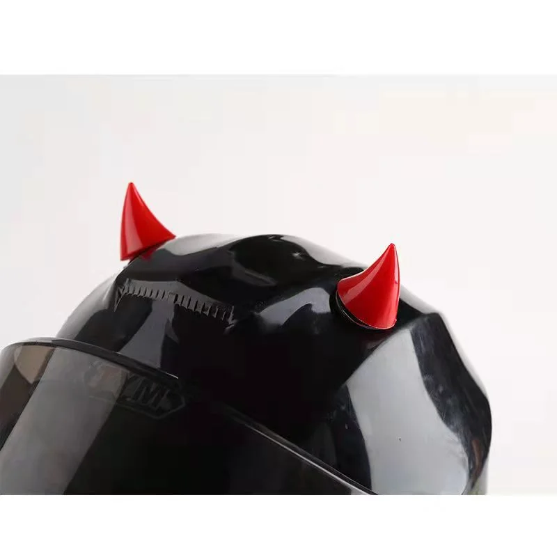 

1pc Multicolor Helmet Devil Horns Motorcycle Electric Bike Car Styling Decoration Helmet Stickers Long Short Parts Accessories