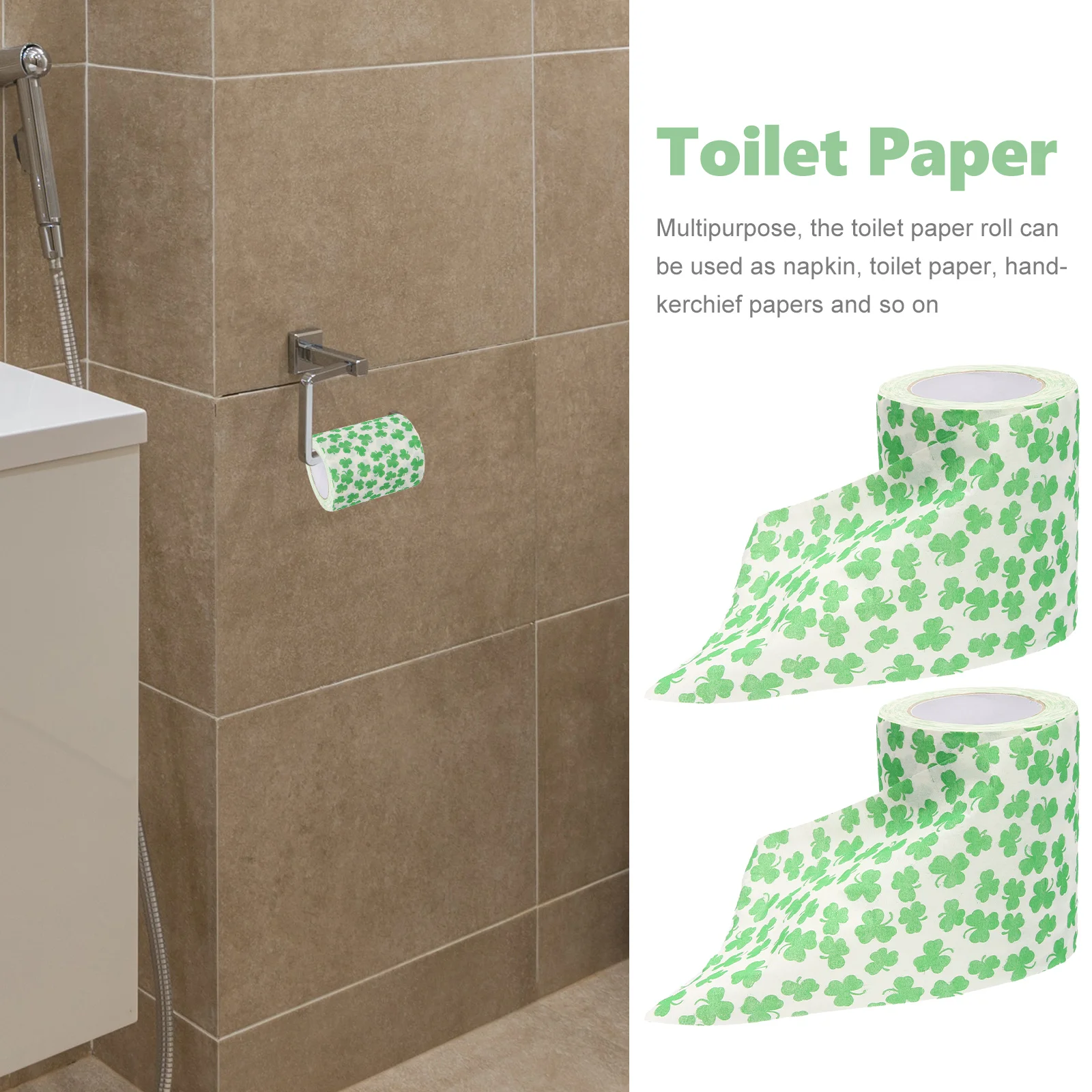 2 Rolls Artificial Toilet Paper Supple Bathroom Napkins for Printed Tissue Used Papers Travel