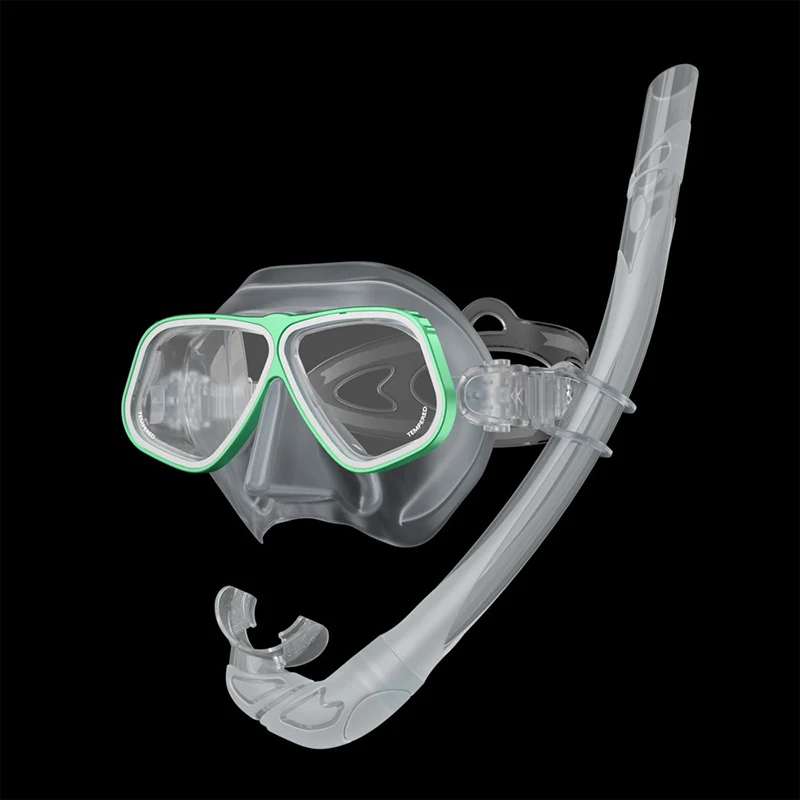 Brand New Low-Capacity Free Diving Mask Aluminum Alloy Glasses Frame Wet Breathing Tube Snorkel Set For Free Diving Snorkeling