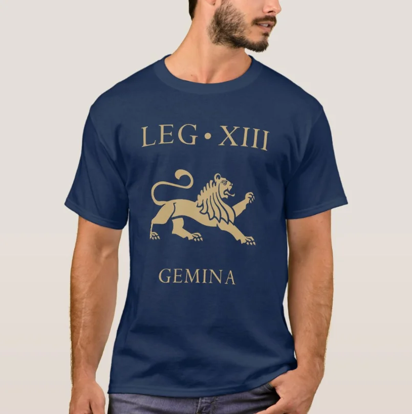 Roman Legion SPQR Legio XIII Gemina Lion Symbol T-Shirt 100% Cotton O-Neck Summer Short Sleeve Casual Mens T-shirt Size S-3XL