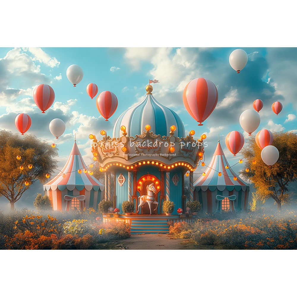 Whimsical Circus Tent Backdrops Kids Baby Photography Child Adult Photocall Decors Wonderland Zoo Backgrounds