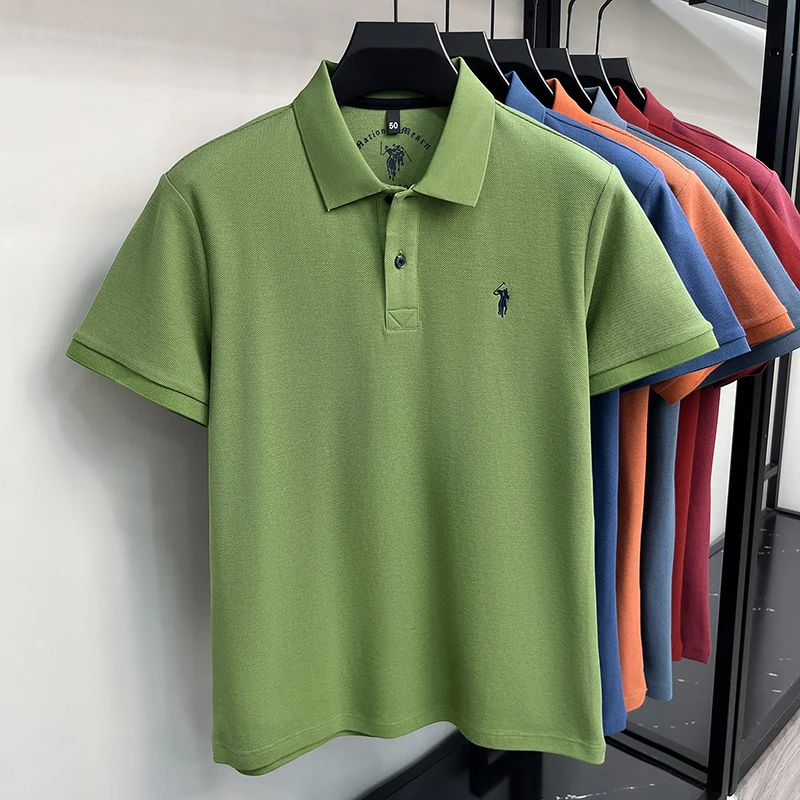 High-End 100% Baumwolle Kurzarm Polo Shirt Herren Sommer Luxus Marke Klassische Paul Pony Stickerei Freizeit Business Mode Golf T-Shirt – Detail 21