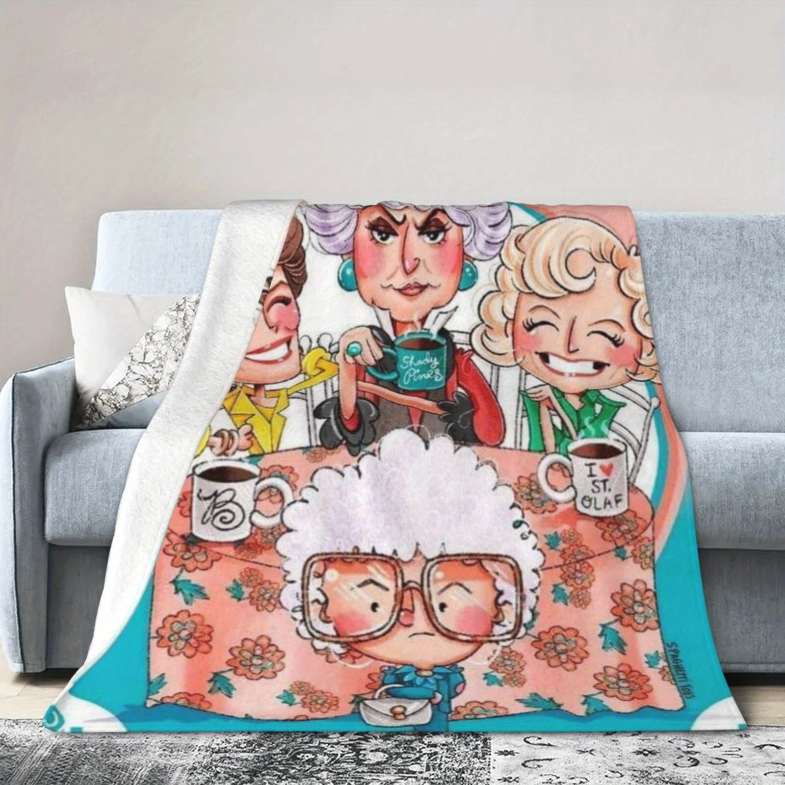 The Golden Girls: A Cozy, Nostalgic Blanket with Beloved Characters, Perfect for Snuggling and Bringing Warmth to Any Room