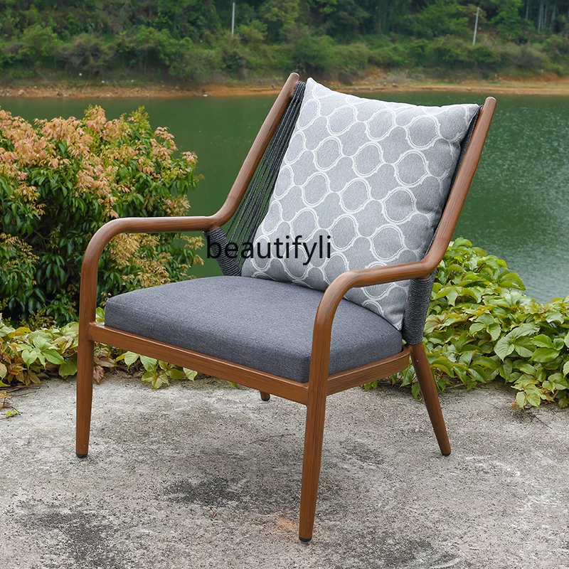 

zq Balcony Leisure Chair Rattan Chair Single Balcony Table and Chair Rattan Chair Nordic Couch Lazy