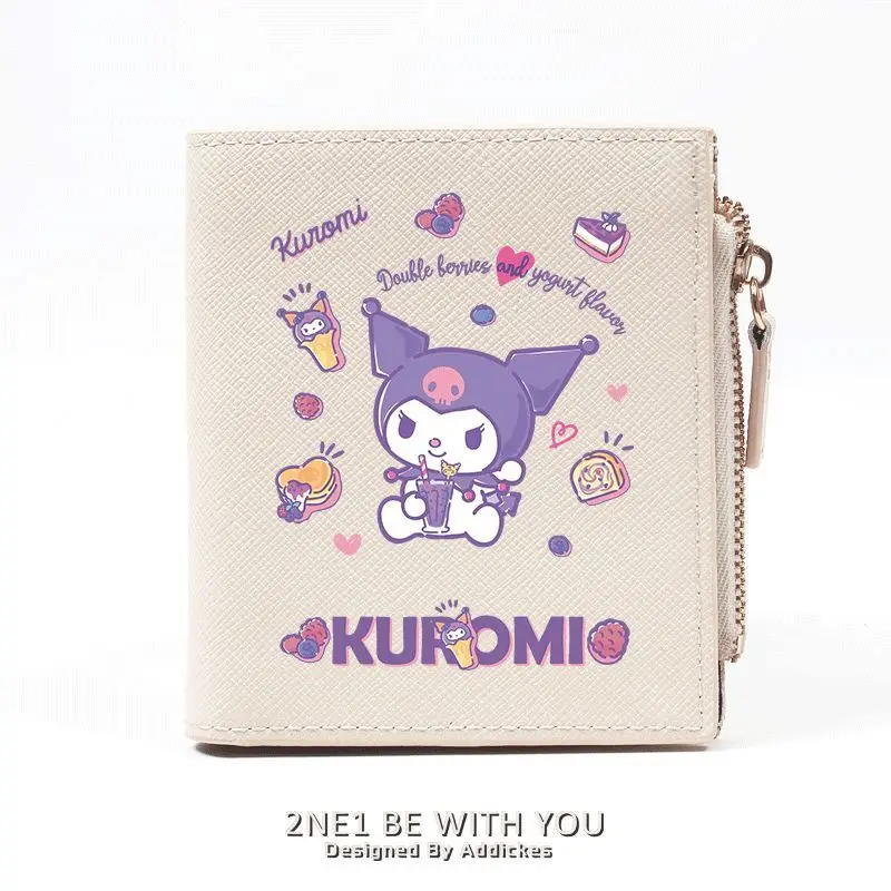 

2024 New Kuromi Wallet Kawaii Sanrio Anime My Melody Cinnamoroll Pochacco Short Coin Wallet Girl Heart Lovely Purse Gift for Kid