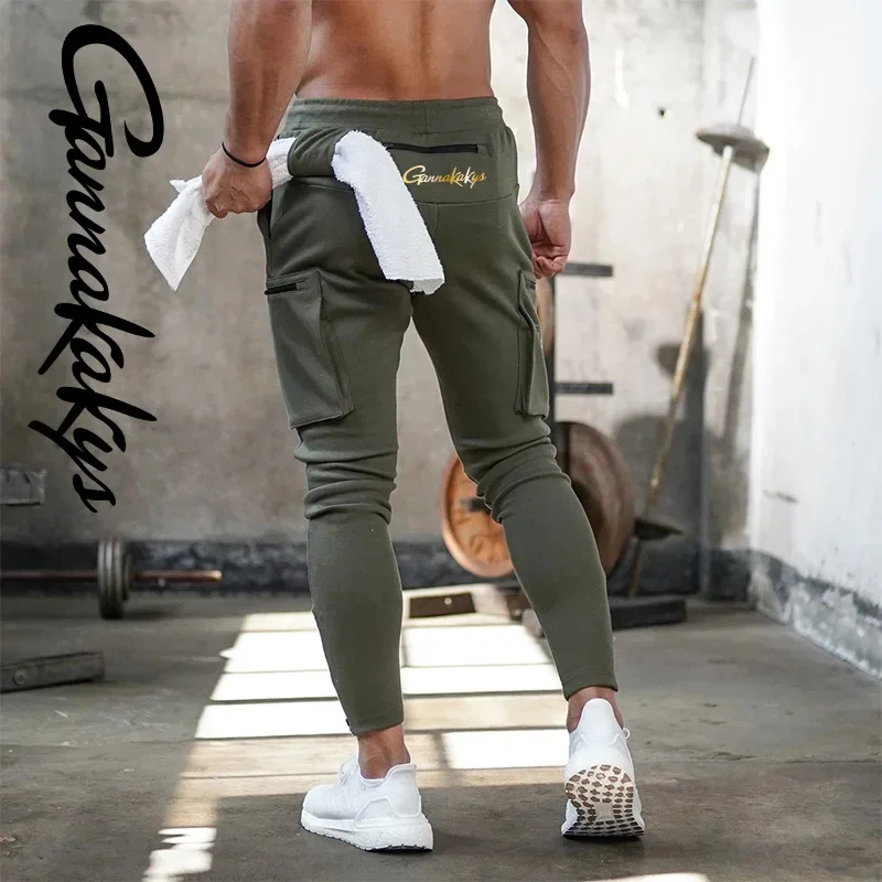 2024 New Motion Fishing Pants Men's Sports Backband Moisture Absorbing Camo Pants Running Training Slim Fit Cycling Pants