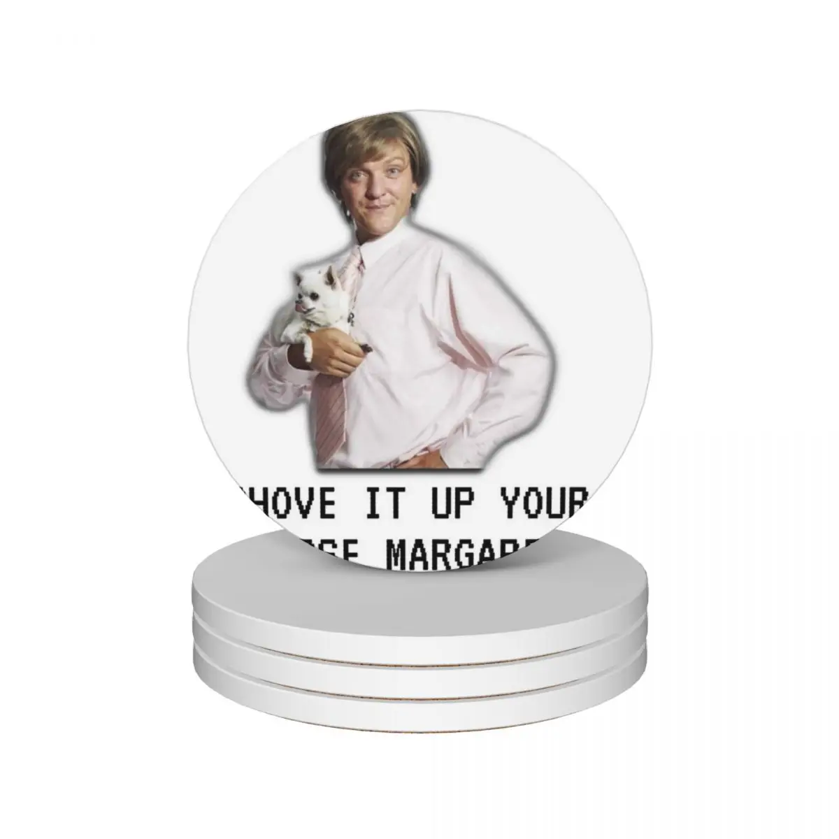 

Mr G drama, Shove it up your arse margaret, Funny Ceramic Coasters (Set of 4) ceramic tile ceramic stand Coasters