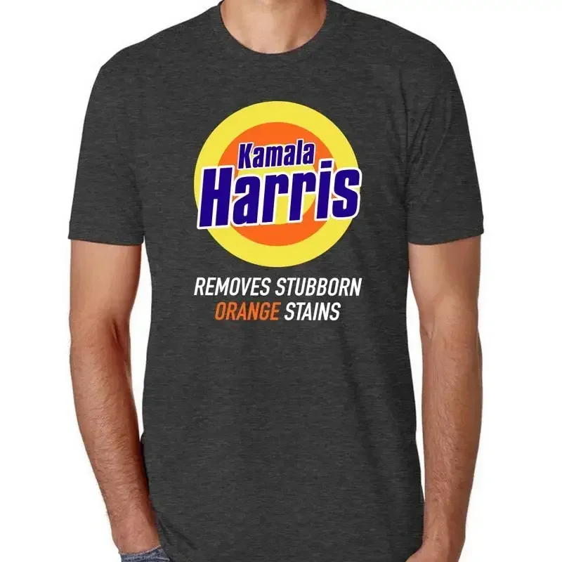 Kamala Harris Funny Removes Stubborn Orange Stains Parody T-shirt en tissu mélangé pour hommes