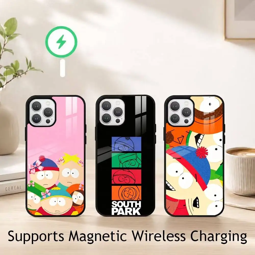 

Humorous Animation South Park Phone Case For iPhone17,16,15,14,13,12,11 Plus,Pro Supports Magnetic Wireless Charging