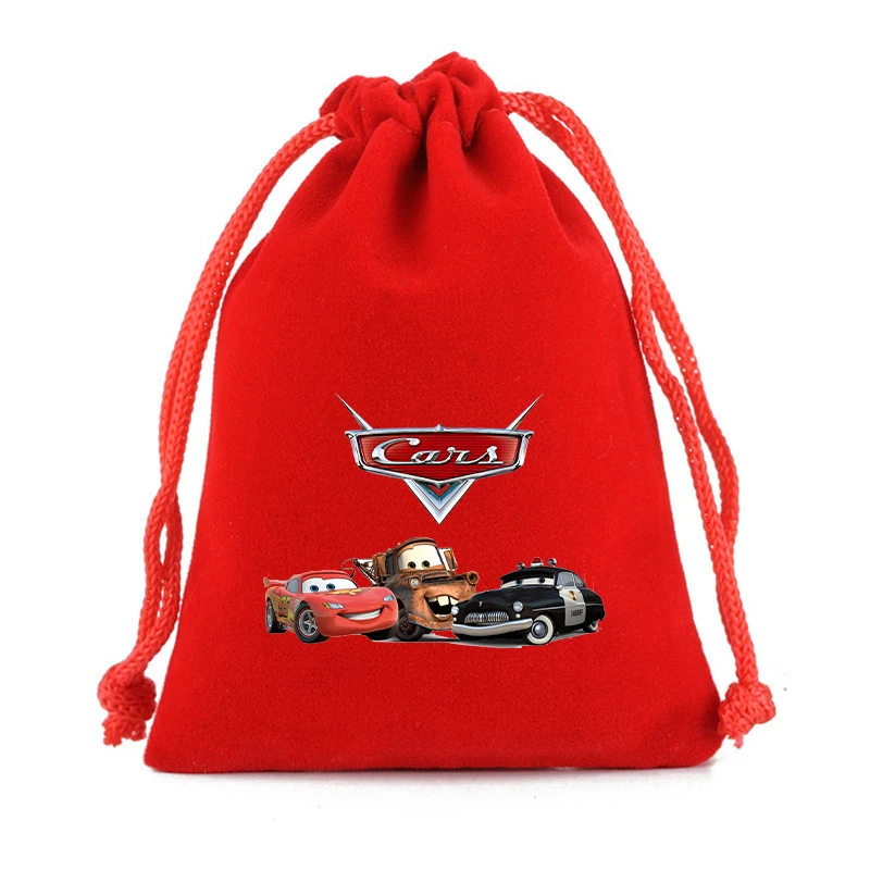 Lightning McQueen Drawstring Bag Cars Disney Movie Cartoon Sport Boys Girl Children's Portable Kids Party Hand Pocket Gift Pouch