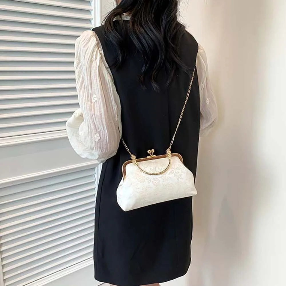 

Сумка в китайском стиле с застежкой и вышивкой, роскошная сумка на плечо с цепочкой и принтом большой емкости, нейлоновый кошелек, женский клатч