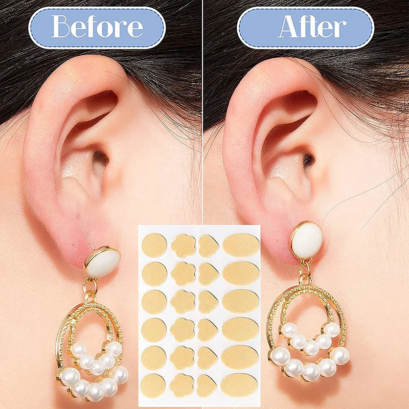 24pcs Earring Support Patches Earring Pads Foam Lifters Ear Lobe Support Pads Backs For Droopy Ears Heavy Pads