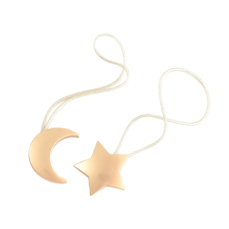 Hebilla magnética para cortina con forma de estrella y Luna, soporte magnético para alzapaños, Clip para cortina de ventana, correa para decoración del hogar