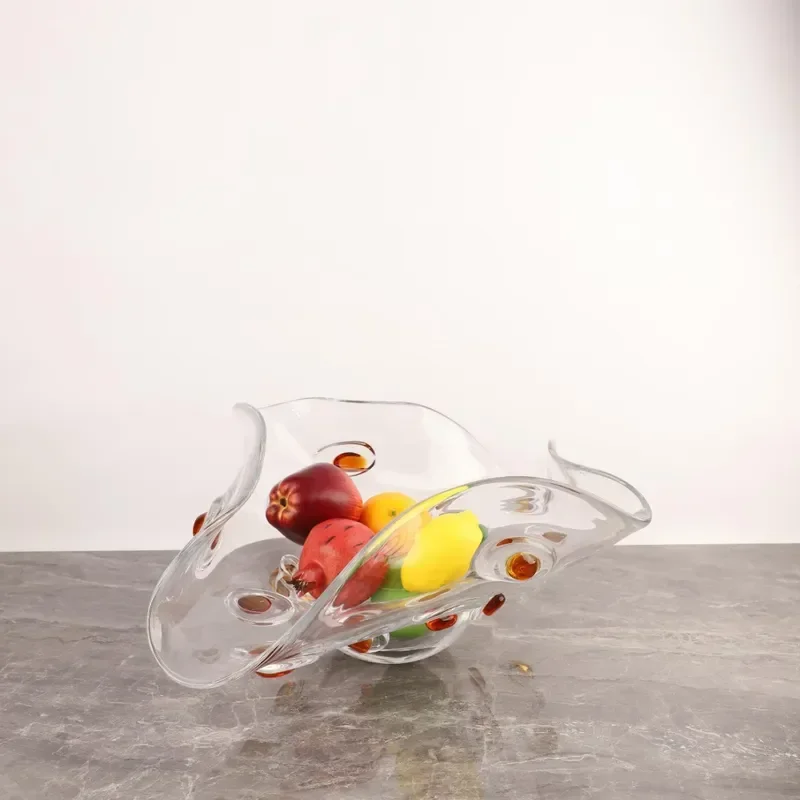 Nordic Creative Glazed Handmade Irregular Shaped Fruit Tray for Living Room Coffee Table Hotel Homestay Home Decoration
