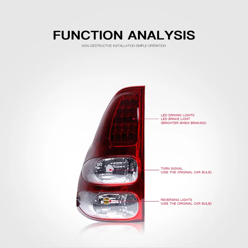 For Toyota 2003 Prado Fj120 Tail Lamp, Auto Led Taillights