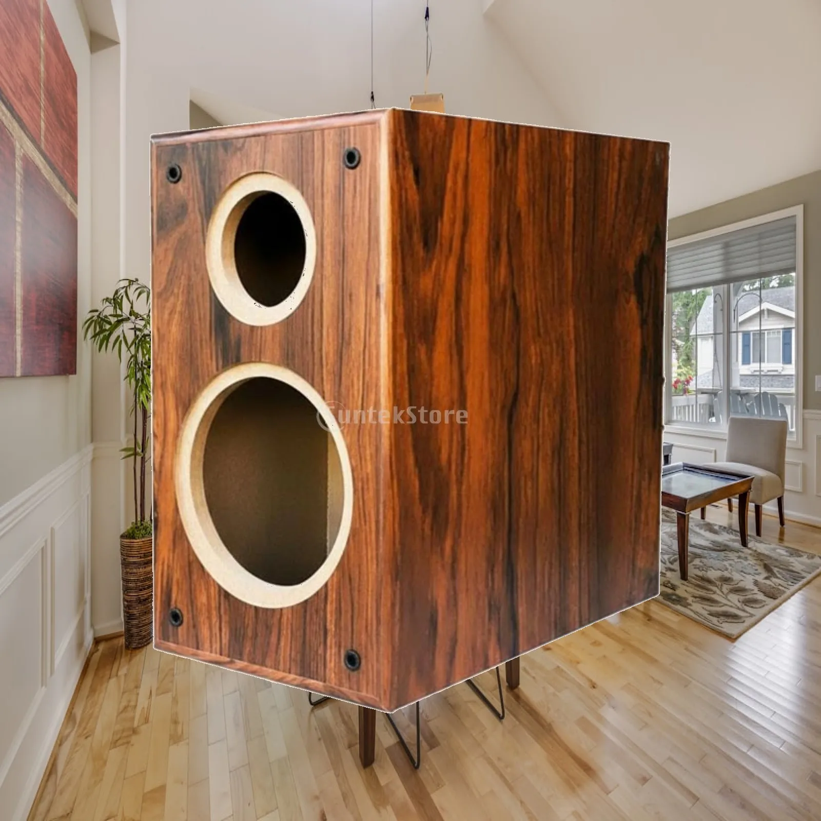 Audio Cabinet Compact Wood Enclosure Bass Speaker Box for High End Bookshelf Home Sound Experiments
