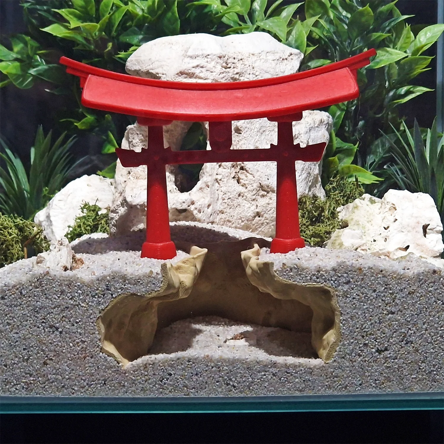 

Torii Gate Aquarium Cave Fish Tanks Ornaments Japanese Style Fish Shrimp Hideout Rock Tunnel for Fish Tanks aquarium Accessories