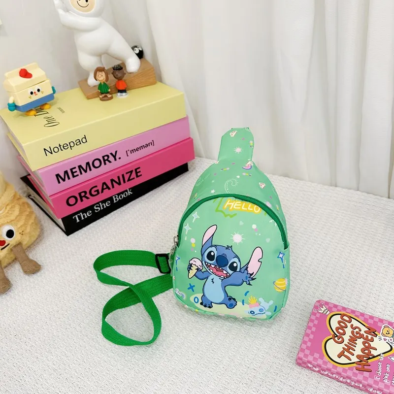 Disney Stitch Chest Bag Cute Mini Outdoor Shoulder Bag Boys Girls Children Zipper Waist Bag Kawaii Gift