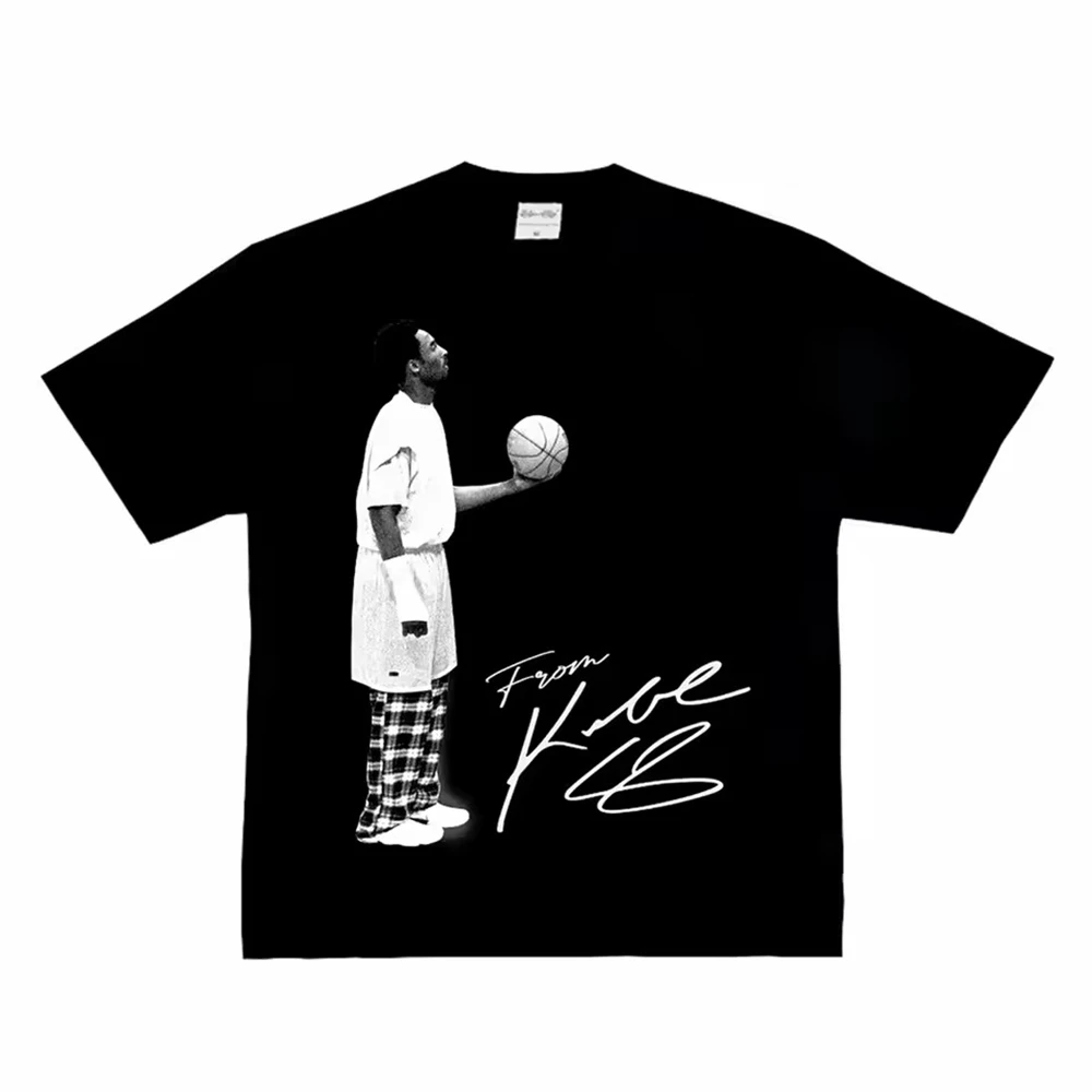 Kobe Looked Up At The American Heavy Y2k, ropa unisex para hombres y mujeres, camisetas de manga corta con cuello redondo y estampado, 33193