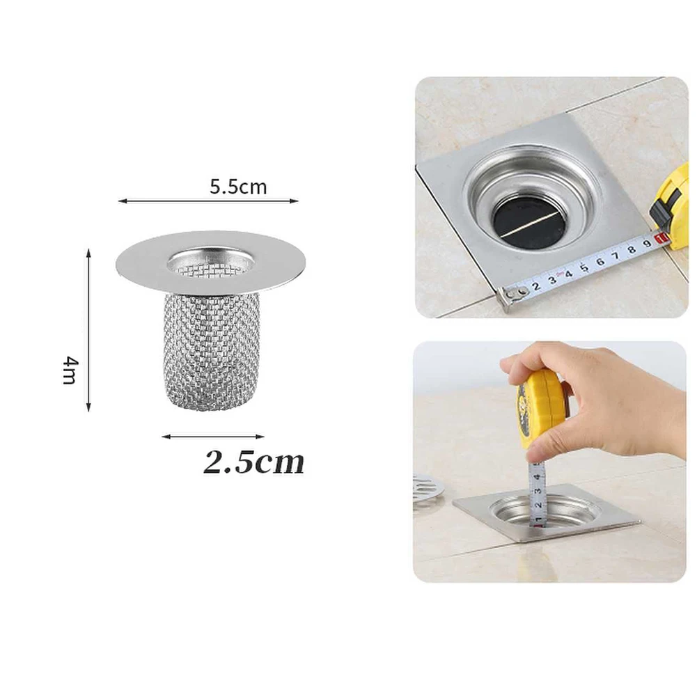 Drainage System Floor Drain Filter 1 Piece Reusable Silver Fine Mesh Hickened Multifunctional 304 Steel Brand New