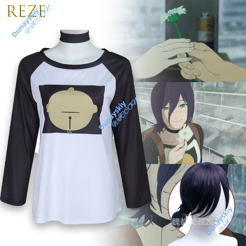 Reze Man Demon Death Archon косплей футболка свободный повседневный впитывающий пот Хэллоуин аниме игровой костюм