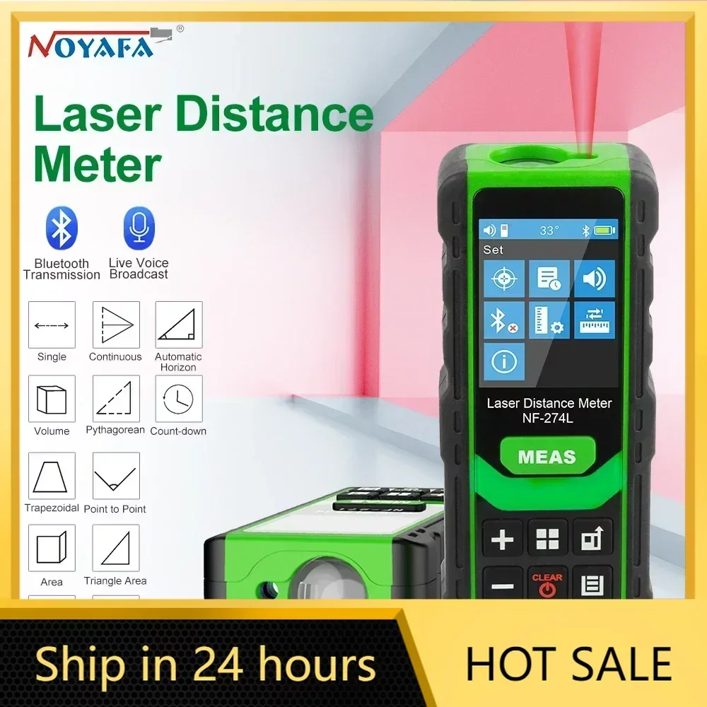 Noyafa Laser Distance Meter Green Beam Laser Rangefinder High Accuracy Professional Laser Meter Range Finder Measure Device Tool