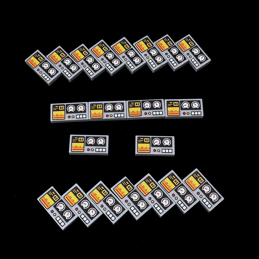 Moc 10 pçs parte tijolos impresso 3069 máquina padrão blocos de construção instrumento carro botão partícula brinquedo diy crianças presente aniversário