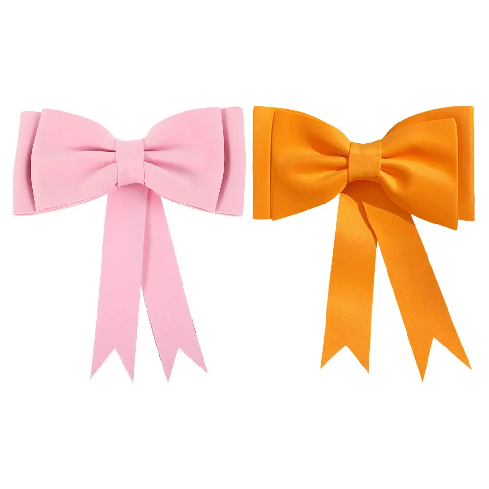 

2pcs Bow Pendant Wedding Ribbon Decoration For Trunk Bumper Mirror Hanging Accessories Car Interior Ornaments Car Decorations