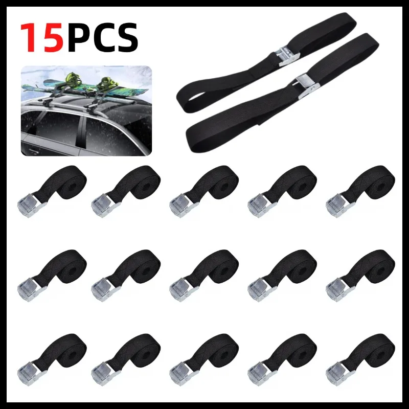 10PCS 40cm Black Buckle Tie-Down Belt Luggage Bag Cargo Lashing for Car Motorcycle Ratchet Tie-Down Belt
