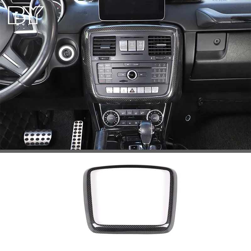 

Car Center Console CD Panel Frame Decoration Stickers For Mercedes-Benz G-Class W463 2012-18 Real Carbon Fiber Auto Accessories