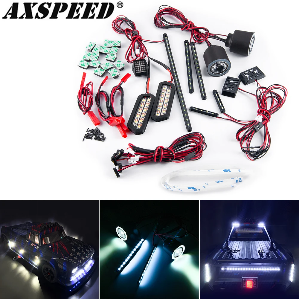 AXSPEED Front Headlight Rear Taillight Side LED Lights Group for 1/7 INFRACTION V2 6S RC Crawler Car Buggy Upgrade Parts