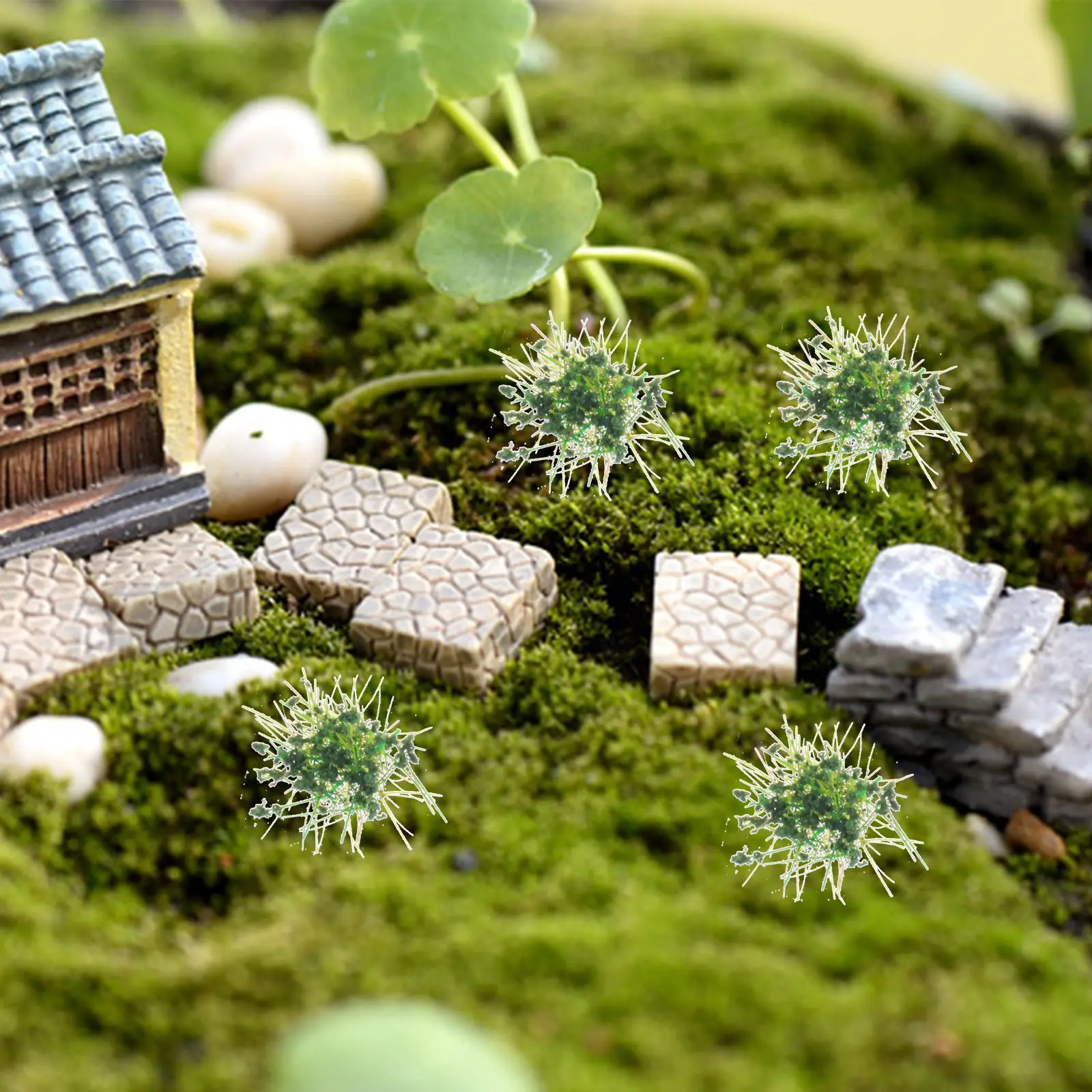 

1 Sheet Simulated Grass Cluster Creative Miniature Sand Table Decoration Artificial Plastic Static Grass Tuft DIY Landscape