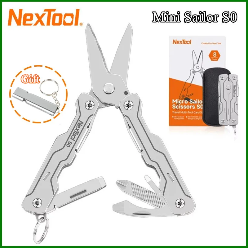 

NexTool 8 In 1 Micro Multitools S0 Mini Sailor Scissors Mini Pocket Multitool EDC Folding Hand Tools Camping Survival Multitool