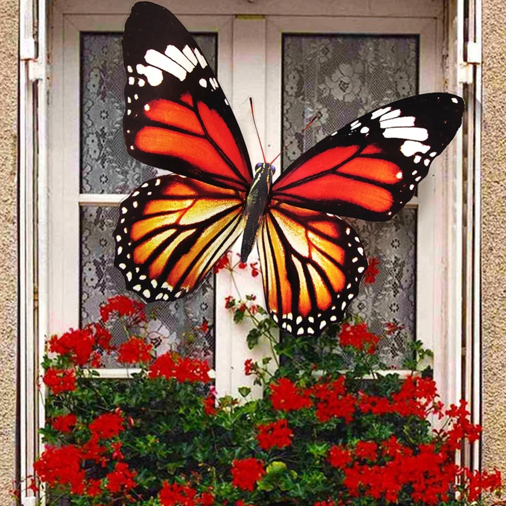 

Large 3D Butterfly for Room Decor Big Butterflies Wall Sticker Home Window Wedding Party Decoration Outdoor Garden Yard Ornament