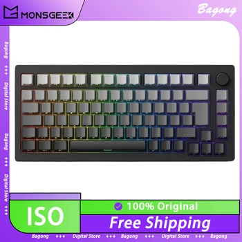 Monsgeek M1w Sp Iso Keyboard 75% Multi-Modes Cnc Aluminum Alloy Mechanical Keyboard Gasket Pc Gamer Accessories Office Gifts